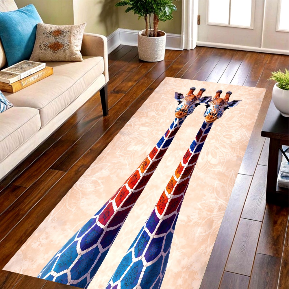 Commercial Kitchen Floor - Tapis long à motif girafe dégradé,