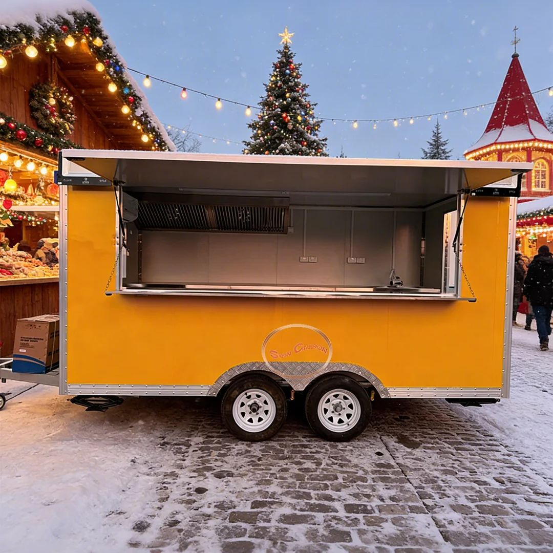 Commercial Kitchen Vendor - Chariot de nourriture remorquable avec étagère