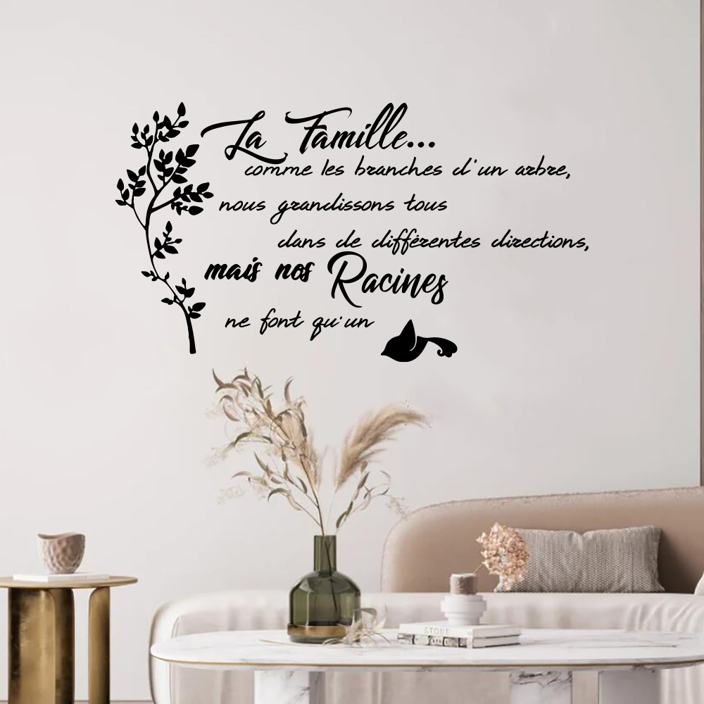 Commercial Kitchen Fridge - Autocollant mural arbre oiseau citation de