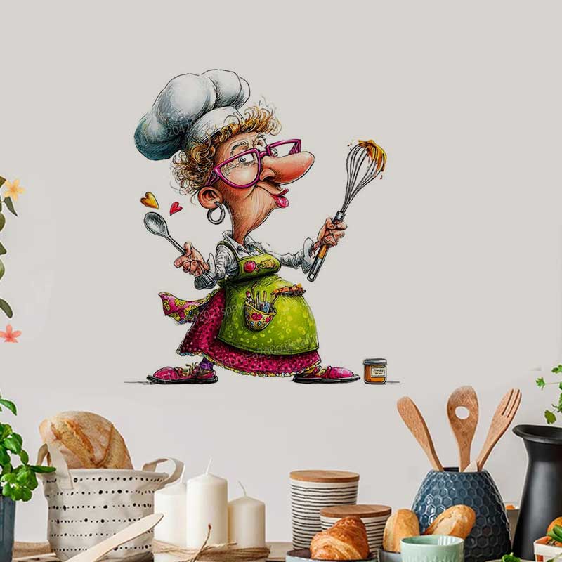 Commercial Kitchen Fridge - Autocollants amusants pour femmes cuisinieresses, décoration